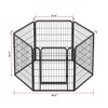 SEVOBAL Pet Crates and Houses 6 Panel Heavy Duty Metal Playpen with Door for Outdoor Yard Lawn Garden, Black, 53.94"*26.77"*31.7" - 3 of 4