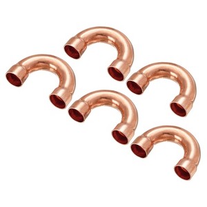 Unique Bargains Copper Soldering HVAC Refrigeration U Shape Elbow 180 Degree Pipe Fittings Rose Gold - 1 of 4