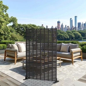 PexFix 72 in. x 47 in. Outdoor Privacy Rectangle Screen Galvanized Steel Panel Divider in Black - 1 of 4