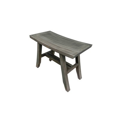 Satori Antique Gray Wide Teak Wood Spa Shower Bench, 26"
