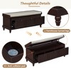 PAGED Vintage Style Storage Bench with Cushioned Seat, Classic Shoe Bench with 3 Drawers, Fluted Entryway Bench, Ottoman with Storage for Living Room - 4 of 4