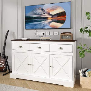NicBex 39.37"/ 40.04"/39.76"/33.07" Modern Sideboard,Kitchen Storage Cabinets with Doors and Drawers for Kitchen and Dining Room,White Walnut - 1 of 4