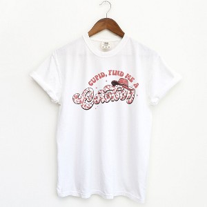 Simply Sage Market Women's Cupid Find Me A Cowboy Short Sleeve Garment Dyed Tee - 1 of 4