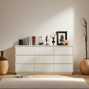 Resenkos White P2 particleboard, Three-layer nine drawer cabinet, Modern, Dresser for bedroom
White P2 particleboard 160 * 40 * 80cm three-layer nine - 1 of 4