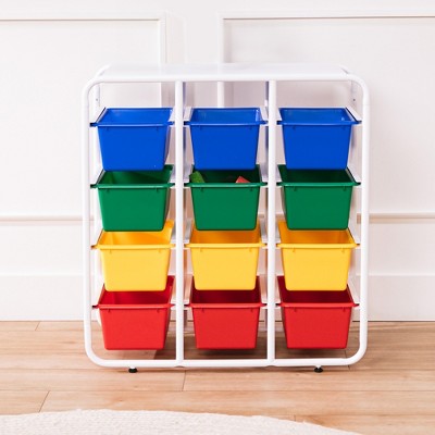 Primary Color Modular Kids Storage Rack with 12 Bins