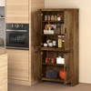 HOMCOM 64" 4-Door Kitchen Pantry, Freestanding Storage Cabinet with 3 Adjustable Shelves for Kitchen, Dining or Living Room, Oak - 3 of 4