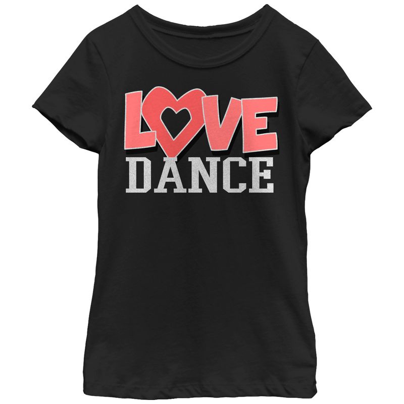 Girl's CHIN UP Love Dance T-Shirt, 1 of 4