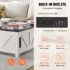 VEVOR 36" Farmhouse Coffee Table, Hinged Lift Top Square Coffee Table with Built-in Power Strip, Wooden Rustic Cocktail Table, Brown & White - 4 of 4