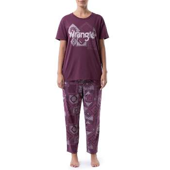 Wrangler Women's And Plus Button-down Flannel Pajama Set - Ombre Plaid C/2  - S : Target