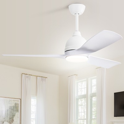 54 Inch Smart Ceiling Fans with Light 3 ABS Blades Bedroom Large Ceiling Fans with Quiet Reversible DC Motor APP & Remote Control Dimmable Led Light
