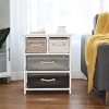 Costway Storage Drawer Unit 4 Woven Basket Cabinet Chest Bedside Table Nightstand - 3 of 4