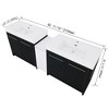 SEVOBAL Bathroom Vanities 84 Inch Freestanding Bathroom Vanity With Resin Sink Soft Closing Door for Bathroom, Black, 82.7"*18.1"*35.1" - 3 of 4
