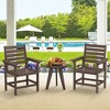 Arceso 18 Inch Outdoor Dining Chair Set of 2, HDPE Weather Patio Dining Chairs, Heavy Duty Outdoor Chairs with Armrest - 3 of 4