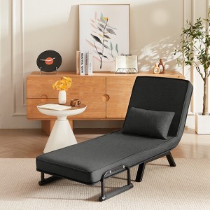 KTMBDW Convertible Sleeper Chair Bed, 4 in 1 Living Room Reading Chair, Arm and Adjustable 5 Position Backrest Single Sofa Bed - 1 of 4