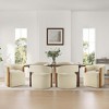 Spruce&Spring Upholstered Dining Chair with Wood Armrests & Hidden Wheels - 4 of 4
