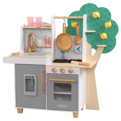 Kidkraft Happy Harvest Wooden Play Kitchen with 20-Piece Pretend Food Accessories