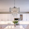Maxax 17" 5-Light Crystal Chandelier, Elegant Pendant Light, Dimmable Adjustable Chain Ceiling Lighting for Sloped Ceilings, Kitchen Dining Room - 3 of 4