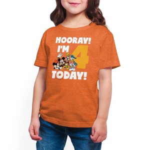 Girls' - Disney - Hooray I'm 4 Today Short Sleeve Graphic T-Shirt - 1 of 4