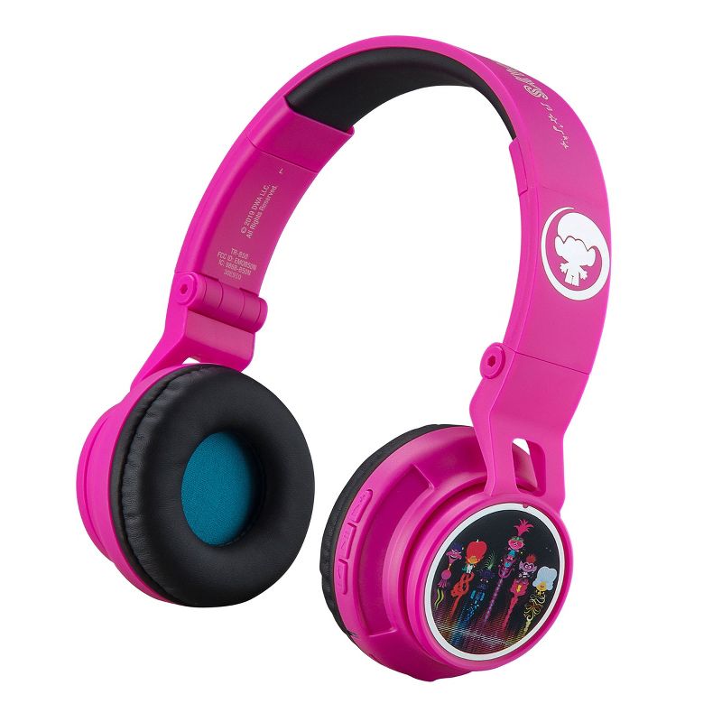 eKids Trolls World Tour Bluetooth Headphones for Kids, Over Ear Headphones for School, Home, or Travel - Pink (TR-B50.FXV0MOL), 2 of 6
