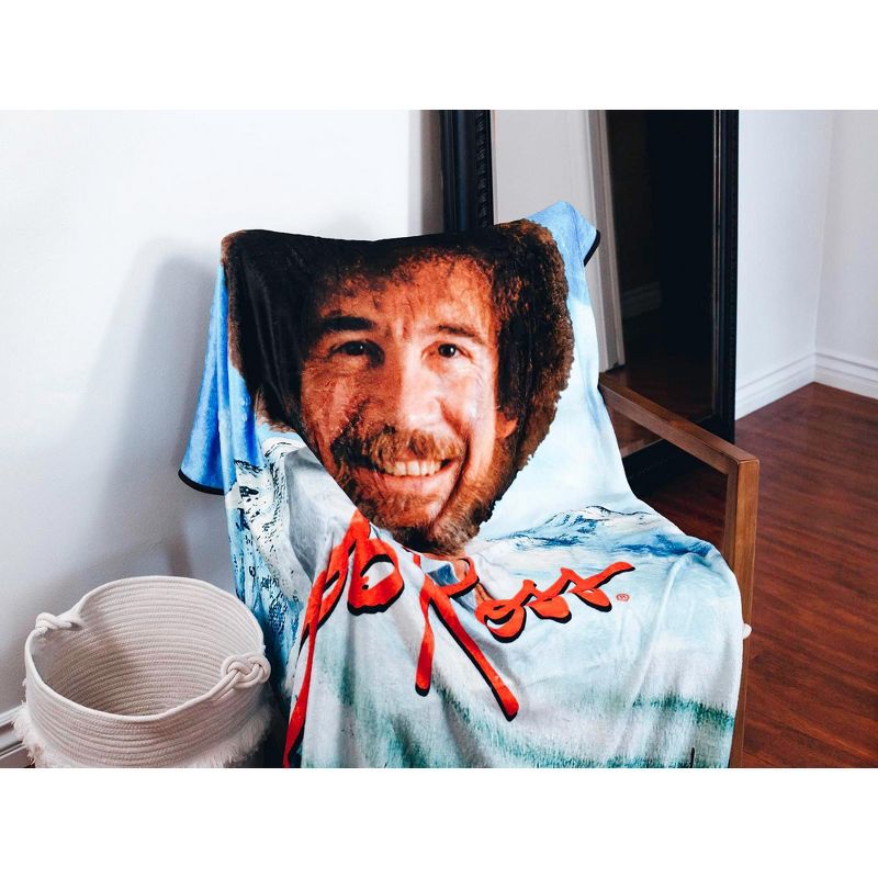 Surreal Entertainment Bob Ross Design Soft and Cozy Throw Size Fleece Plush Blanket | 45 x 60 Inches, 5 of 8