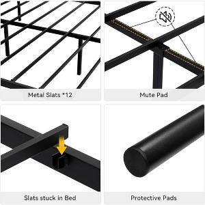 Bed Frame Platform with Headboard and Footboard - 1 of 4