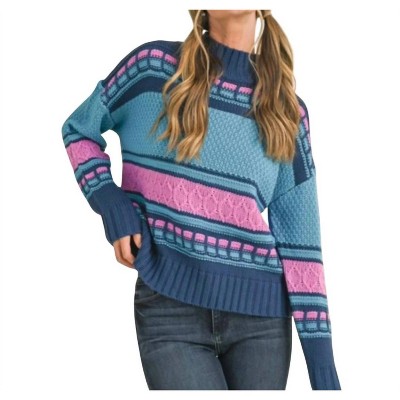 Women's Mock Neck Cable Knit Sweater - &merci