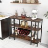 MOEPISY Industrial Wine Rack with Storage Shelves Brown - 2 of 4