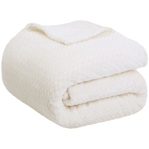PiccoCasa Flannel Fleece Lightweight Plush Jacquard Weave Pattern Microfiber Sofa Blanket - 1 of 4