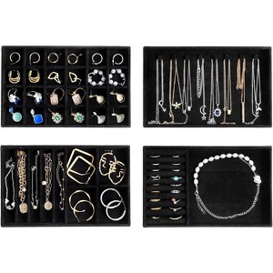Stackable Jewelry Organizer Trays for Drawers, Storage for Earring Necklace Rings Bracelet with - 1 of 4