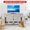 Dog Crate Furniture with 2 Drawers, 2 Rooms 58" Dog Furniture, Wooden Dog House Kennel with 5-Doors for Large/Medium/Small Dog,TV Stand - 4 of 4