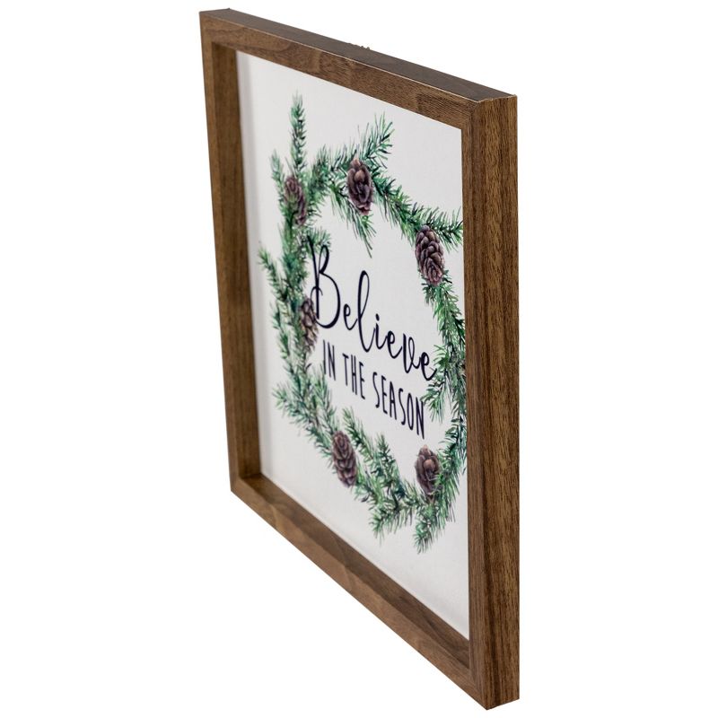 Northlight 11.75" Framed Believe In The Season Christmas Wall Sign, 5 of 8