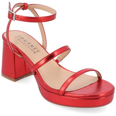 Journee Collection Womens Samilee Metallic Vegan Leather Platform ...