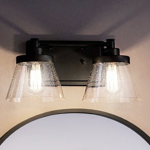 Urban Ambiance Luxury Traditional Bath Light 7.75''H x 15.5''W,  Midnight Black Finish,  Pawtucket Collection, UHP3996 - 1 of 4