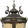 John Timberland Mediterranean Outdoor Ceiling Light Hanging Bronze Scroll 23 3/4" Champagne Hammered Glass Damp Rated for Patio - image 3 of 4