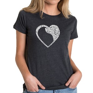 LA Pop Art Dog Heart - Women's Premium Blend Word Art T-Shirt - 1 of 4