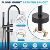 WOWOW 2-Handle Freestanding Tub Faucet with Hand Shower in Brushed Nickel - 4 of 4