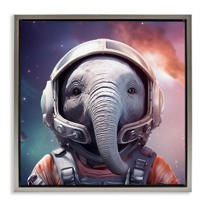 Stupell Industries Astronaut Elephant Portrait Floating Frame Canvas Art - 1 of 4