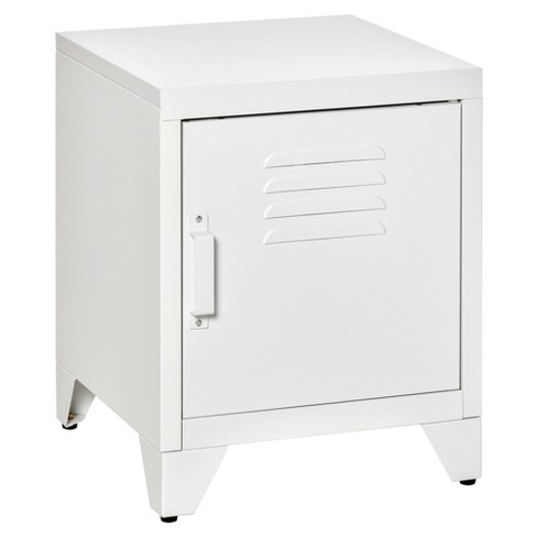Homcom Industrial End Table, Living Room Side Table With Locker-style Door And Adjustable : Target