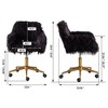 Modern Faux fur Home Office Chair, Fluffy Chair for Girls, Makeup Vanity Chair - 2 of 2