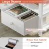 WOWLIVE Farmhouse Wood Coffee Table, Small Cocktail Table with 2 Drawers - 4 of 4