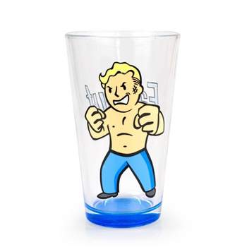 Just Funky Fallout Collectibles | Fallout Vault Boy Pint Glass | 16 Ounces | Xbox One Gift