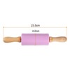 Unique Bargains Silicone Smooth Wooden Handle Non-Stick Kitchen Rolling Pin - 2 of 4