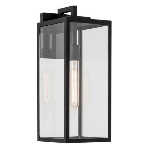 Branner 17.75 inch 1 Light Outdoor Wall Light with Clear Glass in Textured Black - image 1 of 1