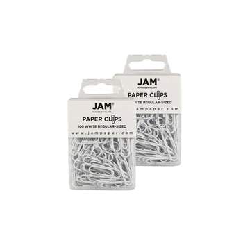 JAM Paper Small Paper Clips White 2 Packs of 100 (2183755a) 2183755A