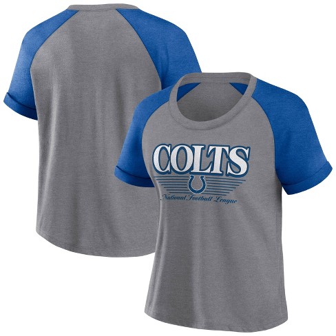  NFL Indianapolis Colts Women's Gray Raglan Scoop T-Shirt - image 1 of 3