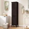 Tangkula Freestanding Bathroom Storage Cabinet Tall Narrow Storage Cabinet with 1 Adjustable Shelf 1 Drawer and 2 Doors Gray/Coffee/Black/White - 3 of 4