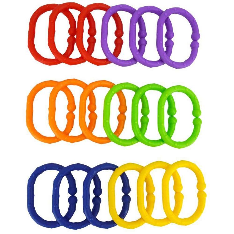 Lulyboo Travel Accessory Link Baby Rings Toy - Rainbow Colors, 6 of 7