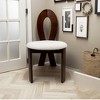 KWPZQEB Wooden Dining Chairs Set of 2, Home Chairs with Teddy Velvet Seat Cushion & Ribbon-Cross Backrest,Kitchen Side Chairs for Kitchen&Dining Room - 2 of 4