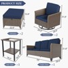 YARDSIGHT 6-Piece Outdoor Swivel Conversation Set with 3-Seat Sofa, 2 Swivel Chairs, 2 Ottomans, and Side Table - 3 of 4