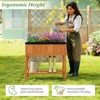 Tangkula 1/2 PCS Wooden Raised Garden Bed w/ Legs Liner Storage Shelf Large Planter Box for Herb - 4 of 4